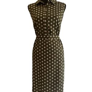 Banana Republic Factory tie-waist dress, green/white